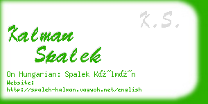 kalman spalek business card